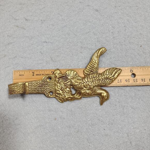 Brass Flying Duck & Goose Coat Clothes Key Wall Hooks Set of 2 Farmhouse Vintage - Picture 9 of 16